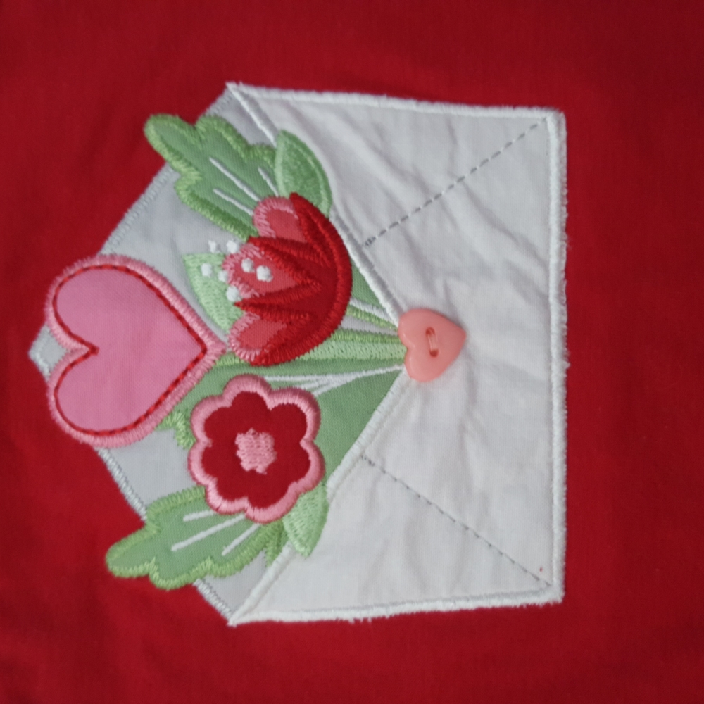 Ricrac and Ruffles Love Letters Valentine's Day girls long sleeved romper - Picture 7 of 9